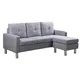 Mattress Guru Elm Fabric Sofa With Matching Footstool, 3 Seater Settee In Grey