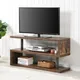 Furniture in Fashion Miami Tv Stand With Storage For Living Room And Bedroom, 1200 Wide, S-Shape Design, Media Storage, Rustic Oak Finish