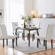 Yaheetech Set Of 2 White Faux Leather Dining Chairs With Button Tufted Backrest And Solid Wood Legs