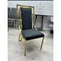 Set Of 2 Windsor Black And Gold Dining Chair