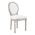 Premier Housewares Interiors By Premier Cream Linen Dining Chair With Oval Backseat, Stylish Linen Chair For Dining, Luxurious Dining Chair