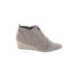 Journee Collection Ankle Boots: Gray Print Shoes - Women's Size 8 - Almond Toe