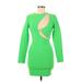 Superdown Cocktail Dress - Bodycon Crew Neck Long sleeves: Green Print Dresses - New - Women's Size Medium