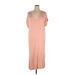 Vince. Casual Dress V-Neck Short sleeves: Pink Solid Dresses - Women's Size X-Large