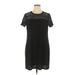 MICHAEL Michael Kors Casual Dress - Mini Crew Neck Short sleeves: Black Print Dresses - Women's Size X-Large