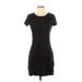 Ultra Flirt Casual Dress Crew Neck Short sleeves: Black Print Dresses - Women's Size Small