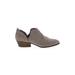 Joie Ankle Boots: Slip On Stacked Heel Bohemian Gray Solid Shoes - Women's Size 7 - Almond Toe