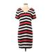 Armani Exchange Casual Dress - Sheath V-Neck Short sleeves: Black Print Dresses - Women's Size 10
