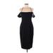 David Meister Cocktail Dress - Sheath Cold Shoulder Sleeveless: Black Dresses - Women's Size 8