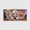 Marylin Monroe Bubble Gum Pop Art Dollar - Panorama Leinwandbild Leinwand Bild XXL Bilder Poster Wandbild Kunstdruck Wanddeko Wohndeko Kunst