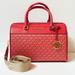 Michael Kors Bags | Michael Kors Jet Set Medium Satchel Shoulder Duffle Bag Mk Gold/Bright R | Color: Gold/Red | Size: Medium