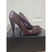Burberry Shoes | Burberry Burgundy Peeptoe Heels Pumps 41 11 Ruffle Red Maroon Purple Authentic | Color: Purple/Red | Size: 11