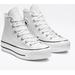 Converse Shoes | Converse Chuck Taylor All Star Lift Platform Leather High-Top Women's Shoes 8.5 | Color: Silver | Size: 8.5