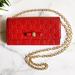 Gucci Bags | Authentic Gucci Bow Front Red Leather Embossed Wallet W/Wallet On Chain | Color: Gold/Red | Size: Os