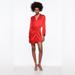 Zara Dresses | Bnwt Zara Satin Effect Wrap Dress Sz Medium | Color: Red | Size: M