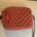 J. Crew Bags | J. Crew Mini Quilted Velvet Guava Berry Crossbody Bag/Purse, Vguc | Color: Pink | Size: Os