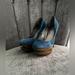 Jessica Simpson Shoes | Jessica Simpson Blue Suede Platform Shoes | Color: Blue | Size: 10