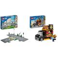 LEGO City Straßenkreuzung mit Ampeln, Bauset mit im Dunkeln leuchtenden Steinen 60304 & City Burger-Truck, Bauset mit Spielzeug-Auto für 5-jährige Kinder