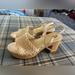 Jessica Simpson Shoes | Jessica Simpson Timia Cream Crochet Platform Wooden Look Clog Shoes | Color: Cream/Tan | Size: 8.5