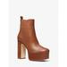 Michael Kors Shoes | Michael Michael Kors Natasha Leather Platform Boot 8.5 Luggage New | Color: Brown | Size: 8.5