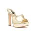 Nine West Shoes | Nine West Women's Wilia Platform Slide Sandals Sz 10m: New In Box | Color: Gold | Size: 10