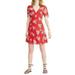 Madewell Dresses | Madewell Red Floral Striped Daisy Society Button Faux Wrap Dress | Color: Red/White | Size: 6