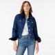 J. Crew Jackets & Coats | J.Crew Womens Classic Denim Jean Jacket With Faux Fur Collar Cuffs Xs Blue Dark | Color: Blue | Size: Xs