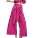 Free People Pants & Jumpsuits | Free People Womens Pants Tropic Babe Wide Dark Stylish Pink Sz 6 Barbiecore Boho | Color: Pink | Size: 6