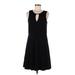 Ann Taylor Casual Dress - Mini Keyhole Sleeveless: Black Print Dresses - Women's Size 8 Petite