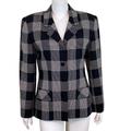Burberry Jackets & Coats | Burberrys Of London Blazer Jacket Wool Blend Black White Plaid Womens Size 8 | Color: Black/White | Size: 8