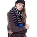 Free People Accessories | Free People Kellen Winter Oversized Scarf Striped Blue Brown Black Gray 25 X 78 | Color: Blue/Brown | Size: Os