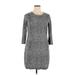 AB Studio Casual Dress - Sweater Dress: Silver Snake Print Dresses - Women's Size X-Large
