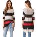 Free People Sweaters | Free People Pullover Long Sleeve Ribbed Tan Knit Sweater Tunic Women's Size M | Color: Red/Tan | Size: M