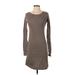 Ann Taylor LOFT Casual Dress - Sweater Dress: Gray Print Dresses - Women's Size X-Small