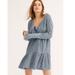 Free People Dresses | Free People Jolene Blue Thermal Mini Dress | Color: Blue/Red | Size: Xl