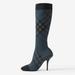 Burberry Shoes | Burberry Knitted Check Sock Boots | Color: Black/Gray | Size: 7