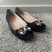 Kate Spade Shoes | Kate Spade | Bejewelled Navy Leather Ballet Flats - Size 7 | Color: Blue | Size: 7