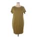 Ava & Viv Casual Dress - Mini Crew Neck Short sleeves: Tan Print Dresses - Women's Size 1X