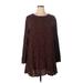 Gap Casual Dress - Mini Crew Neck 3/4 sleeves: Brown Dresses - Women's Size 2X-Large