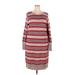 Gap Casual Dress - Sweater Dress Scoop Neck Long sleeves: Red Stripes Dresses - Women's Size 2X-Large