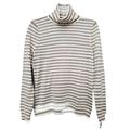 Ralph Lauren Sweaters | Lauren Ralph Lauren Petite Cream/Gold Shimmer Stripe Turtleneck Sweater Size Pl | Color: Gold | Size: Lp
