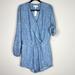 Anthropologie Pants & Jumpsuits | New Anthropologie Cloth & Stone Chambray Long Sleeve Romper Size Small | Color: Blue/White | Size: S