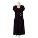 R&M Richards Cocktail Dress - A-Line Square Short sleeves: Purple Solid Dresses - Women's Size 10