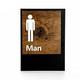 Acrylic Wc Door Sign Bathroom Signage Plate Man Women Sign Plaque Wall Mounted Wc Board Wash Room Sign Wall Sticker Sticky Card (Man Board)