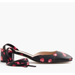 J. Crew Shoes | J Crew Black Red Leather Cherry Print Novelty Lace Tie Up Block Wedge Heel Shoes | Color: Black/Red | Size: 9
