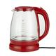 Kettles, Tea Kettles 1.8L Kettles for Boiling Water Tea Coffee Borosilicate Glass 1500W Portable Household Appliances for Hotel Family Trip Water Boiler Pot Teapot/Red elegant