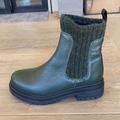 Anthropologie Shoes | Anthropologie Knit Green Leather Chelsea Boots Nwob | Color: Green | Size: Eu 39 Us 8.5-9