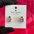 Kate Spade Jewelry | Kate Spade Gold Tone Flying Colors Stud Earrings Lilac Cubic Zirconia | Color: Purple | Size: Os
