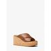 Michael Kors Shoes | Michael Michael Kors Cary Leather Wedge Sandal 7 Luggage New | Color: Brown | Size: 7