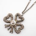 Gucci Jewelry | Gucci Gucci Clover Fake Pearl Necklace Silver Women's Z0002581 | Color: Silver | Size: Os